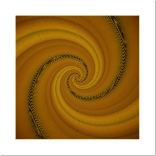 Abstract helix, swirling yellow funnel Posters and Art